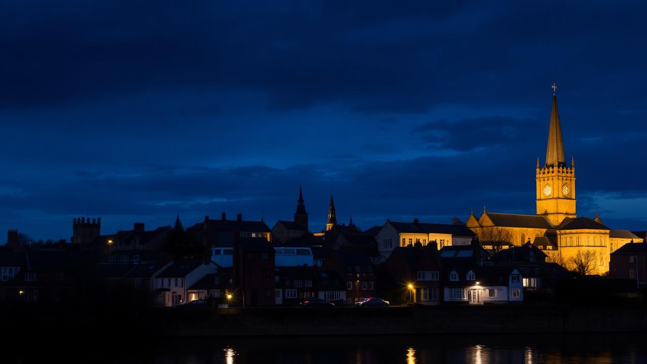 Shrewsbury at dusk